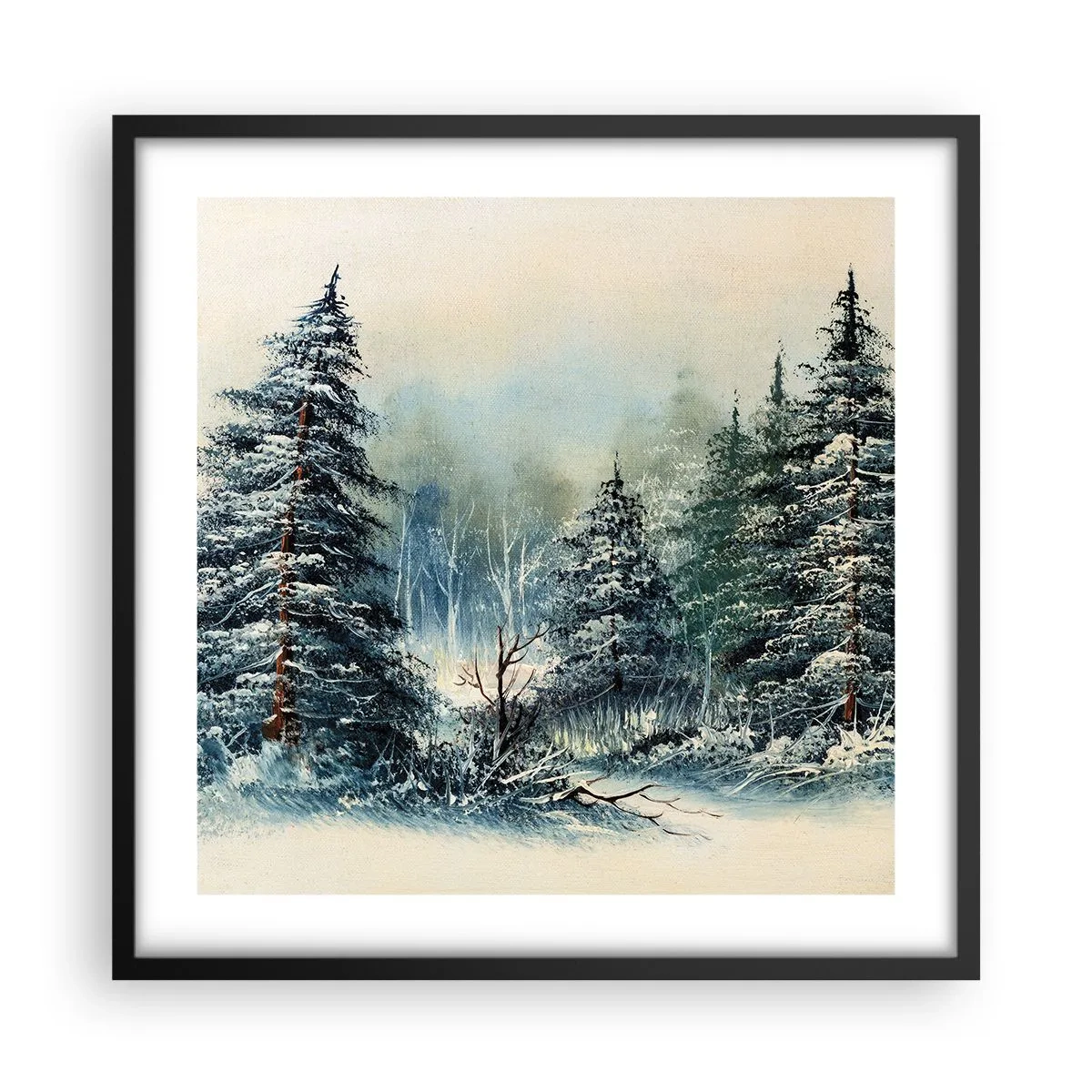 Plakát v černém rámu - Připravení na Vánoce - 50x50 cm