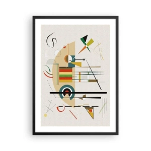 Plakát v černém rámu - Abstraktní geometrické kompozice - 50x70cm - A svět se směje - Moderní nástěnná dekorace do obývacího pokoje a ložnice ARTTOR