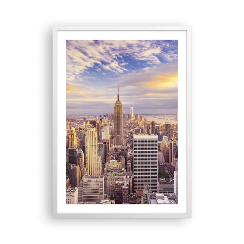 Plakát v bílém rámu - Dosáhnout samotná oblaka - 50x70 cm