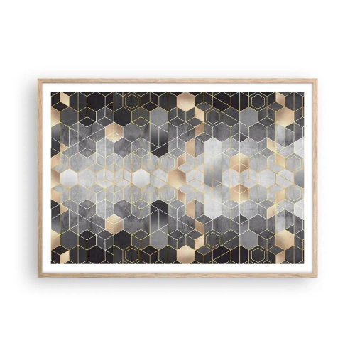 Plakát v rámu světlý dub - Diamantová kompozice - 100x70 cm