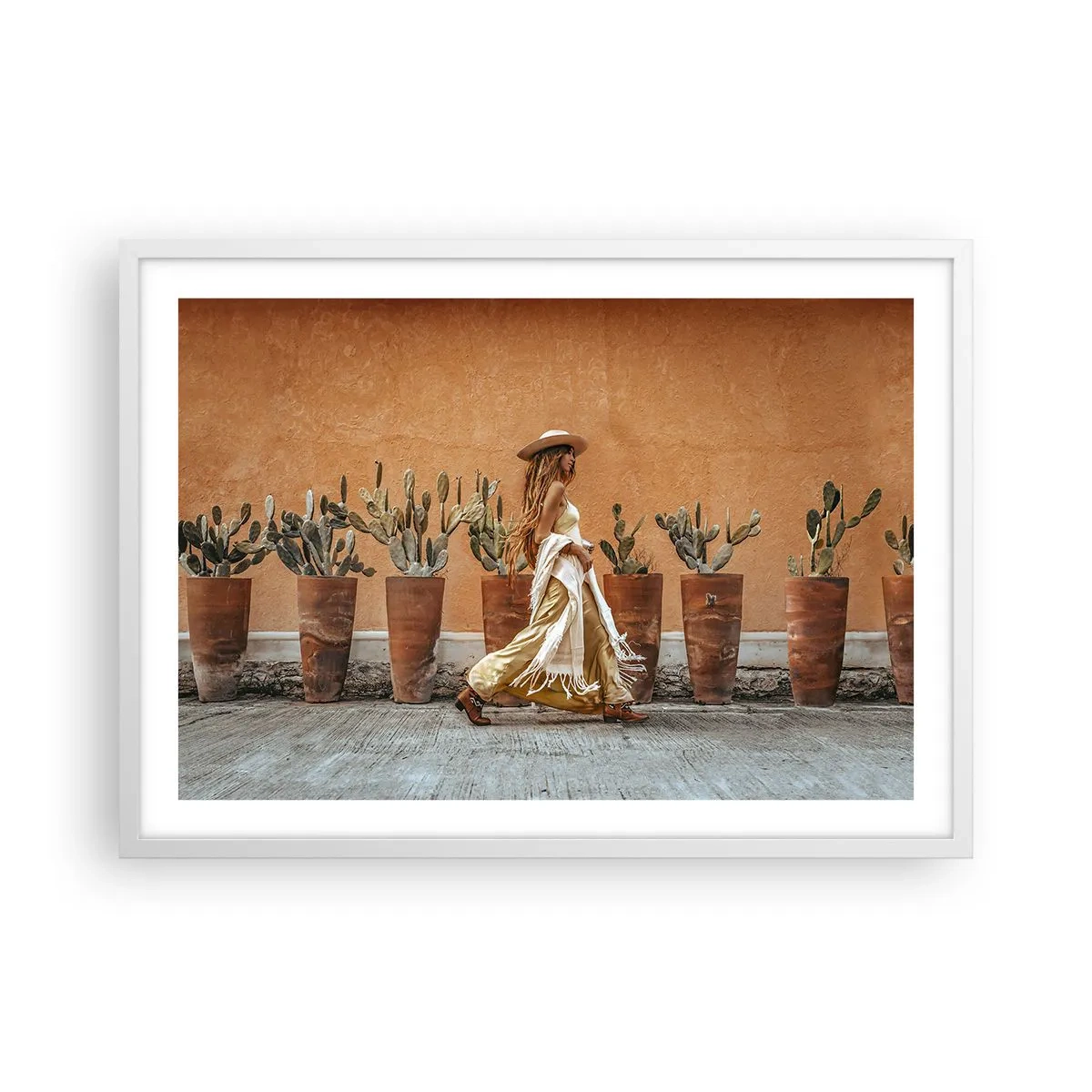 Plakát v bílém rámu - V hippie stylu - 70x50 cm