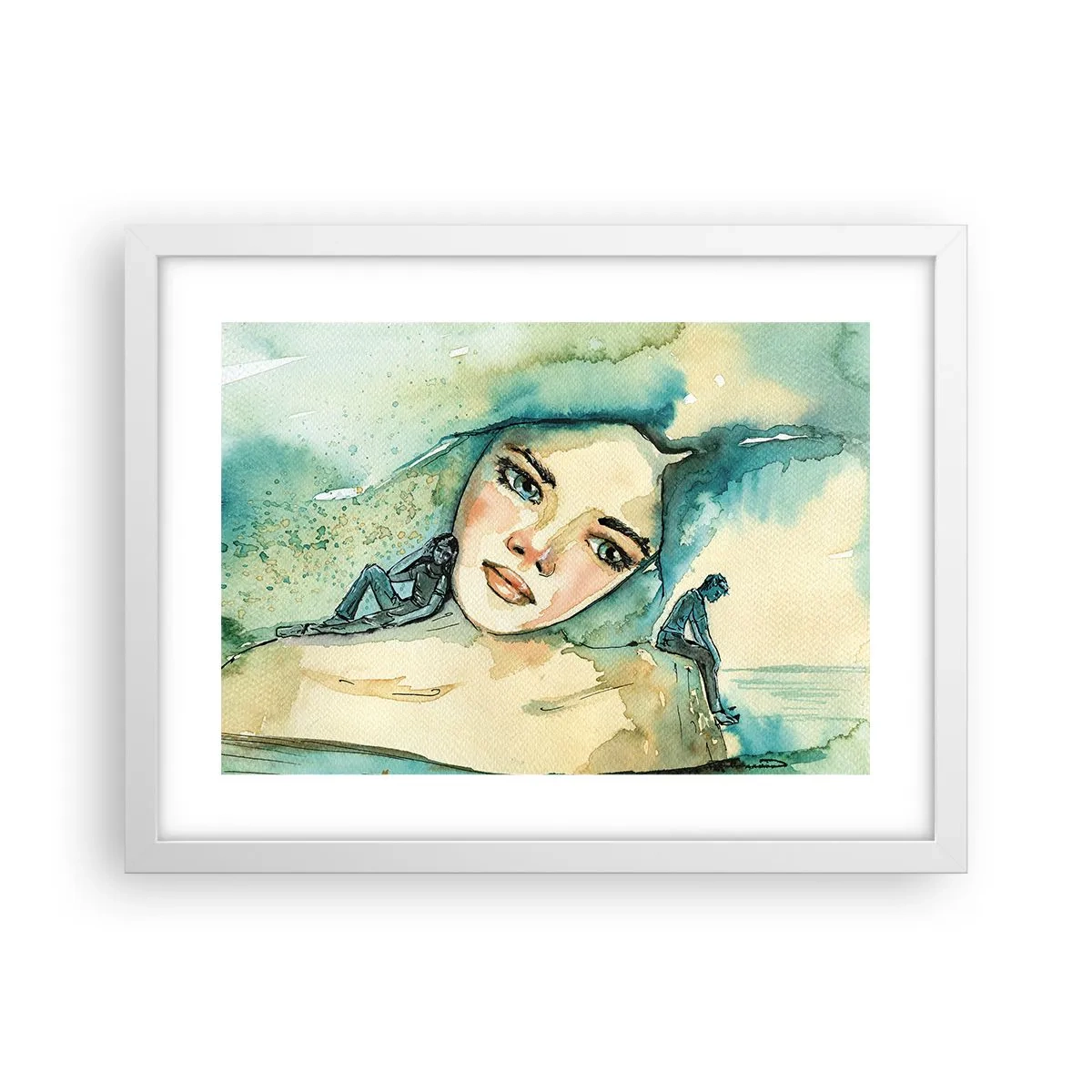 Plakát v bílém rámu - Am I blue? - 40x30 cm