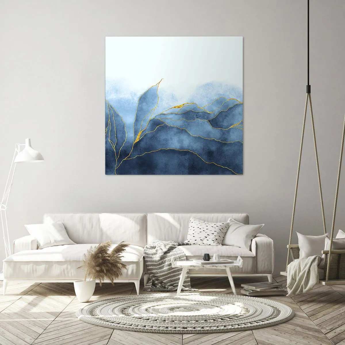 Obraz na plátně - Blankyt ve zlatě - 50x50 cm