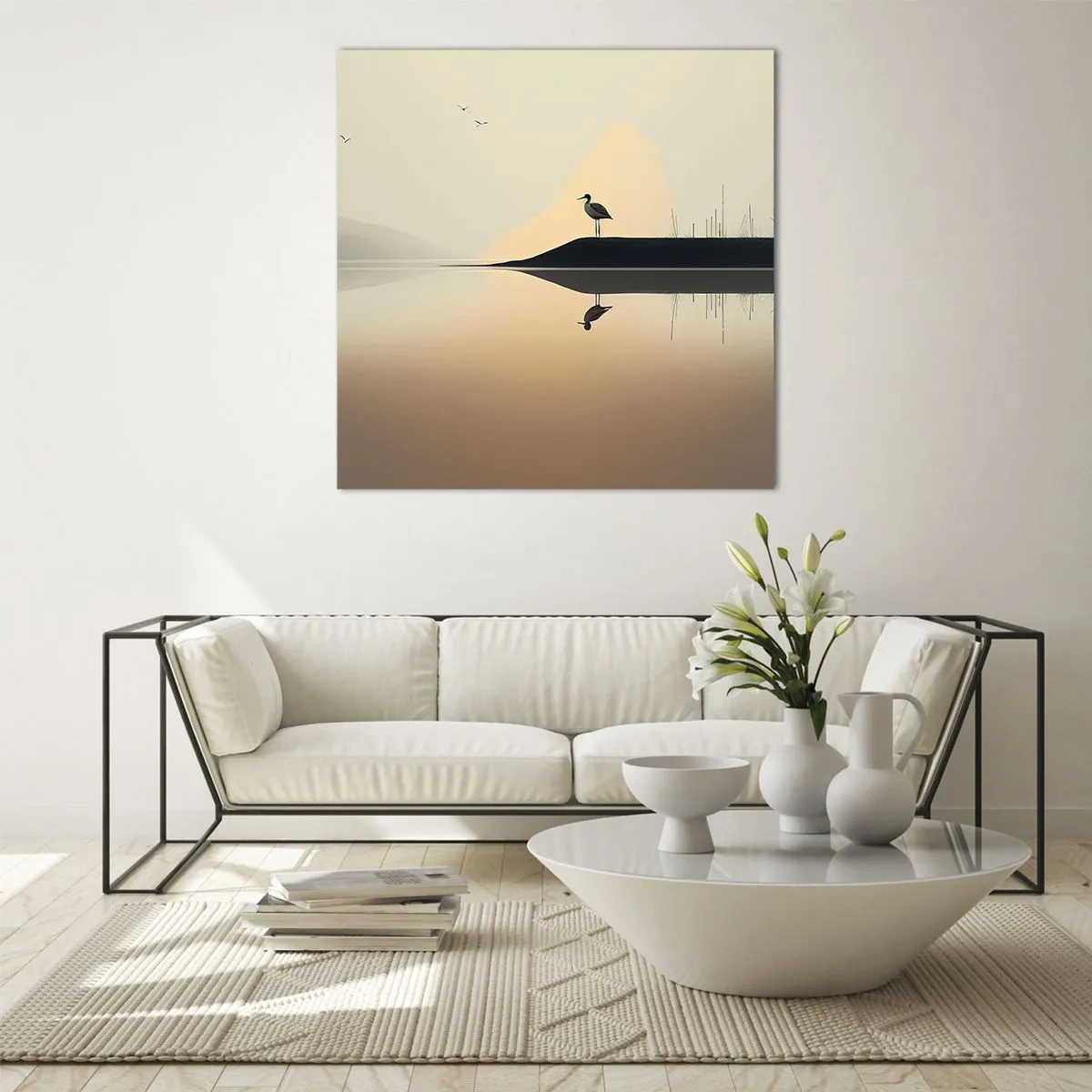 Obraz na skle - Pán na jezeře - 40x40 cm