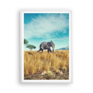 Plakát v bílém rámu - Šedá už není v módě - 70x100 cm