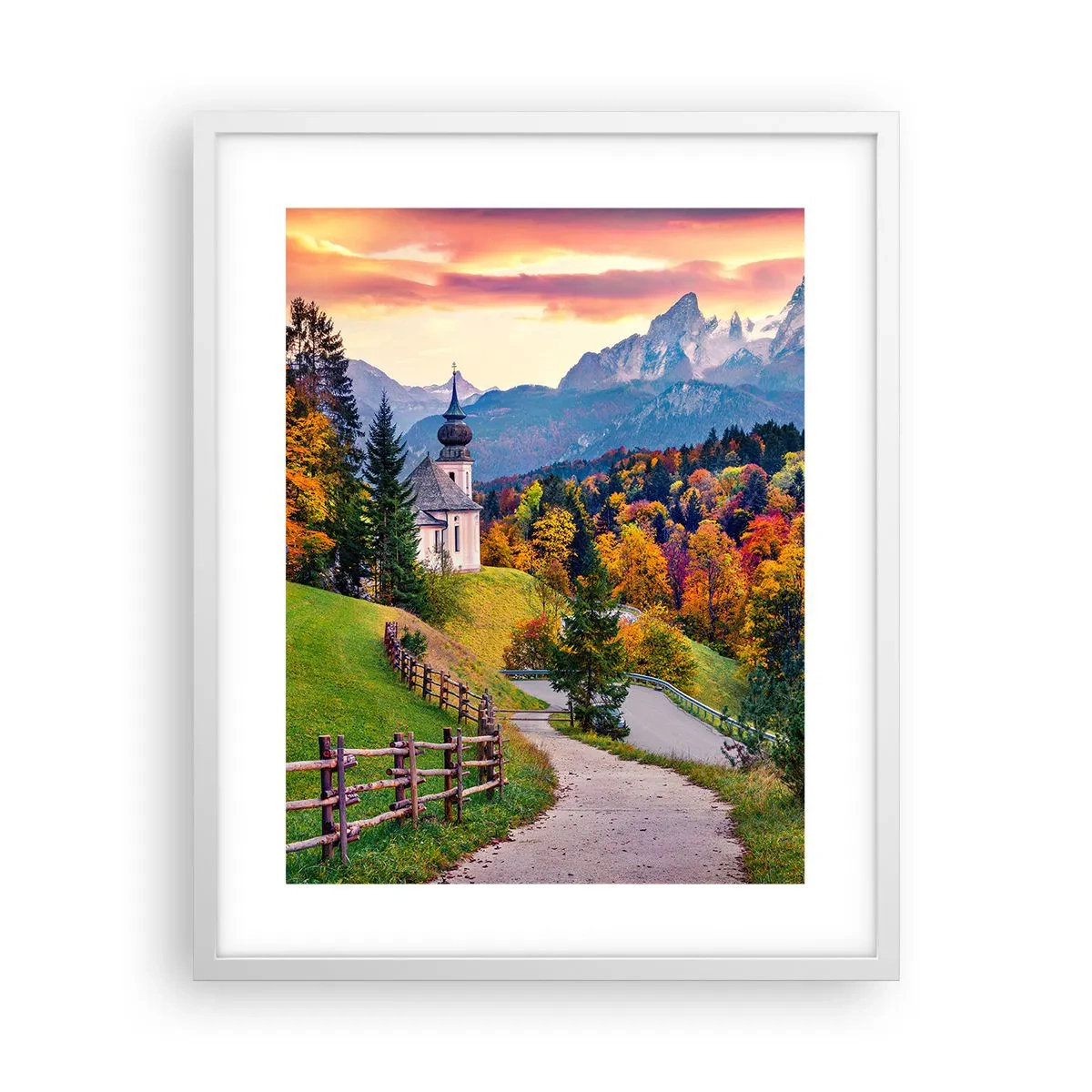 Plakát v bílém rámu - Naprosto ideální krajina - 40x50 cm