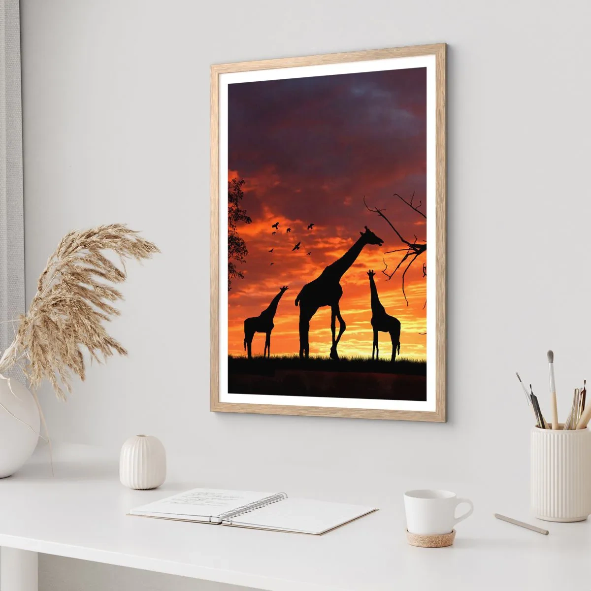 Plakát v rámu světlý dub - Malá večeře v kruhu nejbližších - 50x70 cm