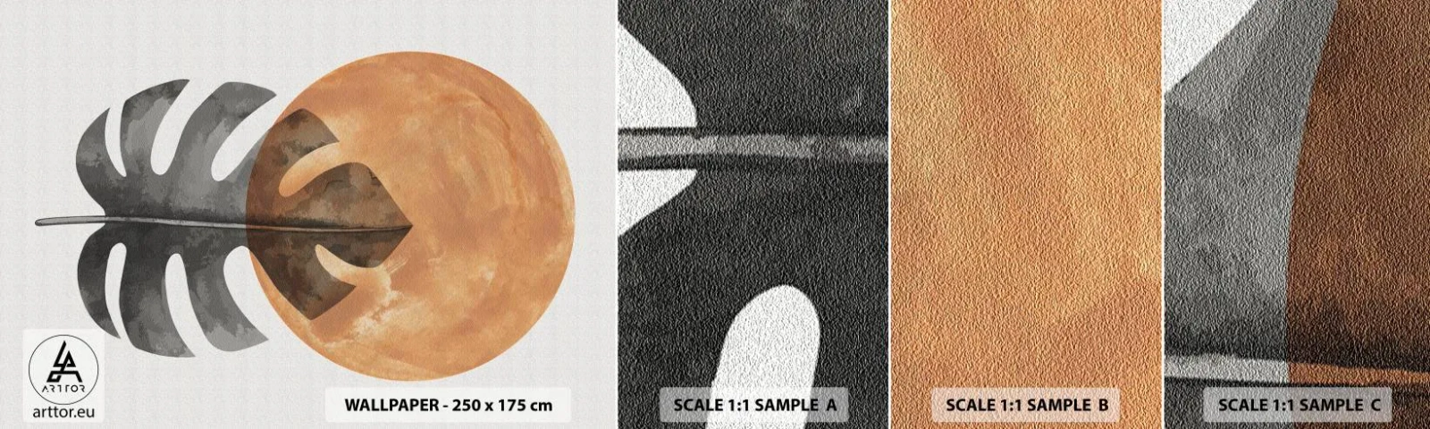 Vzor Fototapety Samolepicí Deluxe Sticker - Vždy slunce - List, slunce, Boho - 100x30 cm