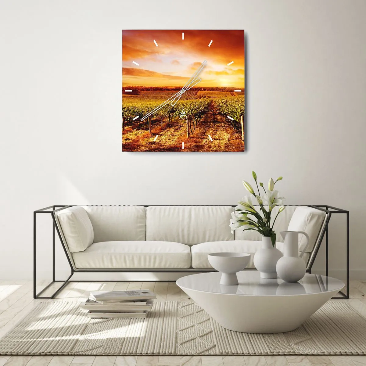 Nástěnné hodiny - Jemně ovocné s tónem slunce - 40x40 cm