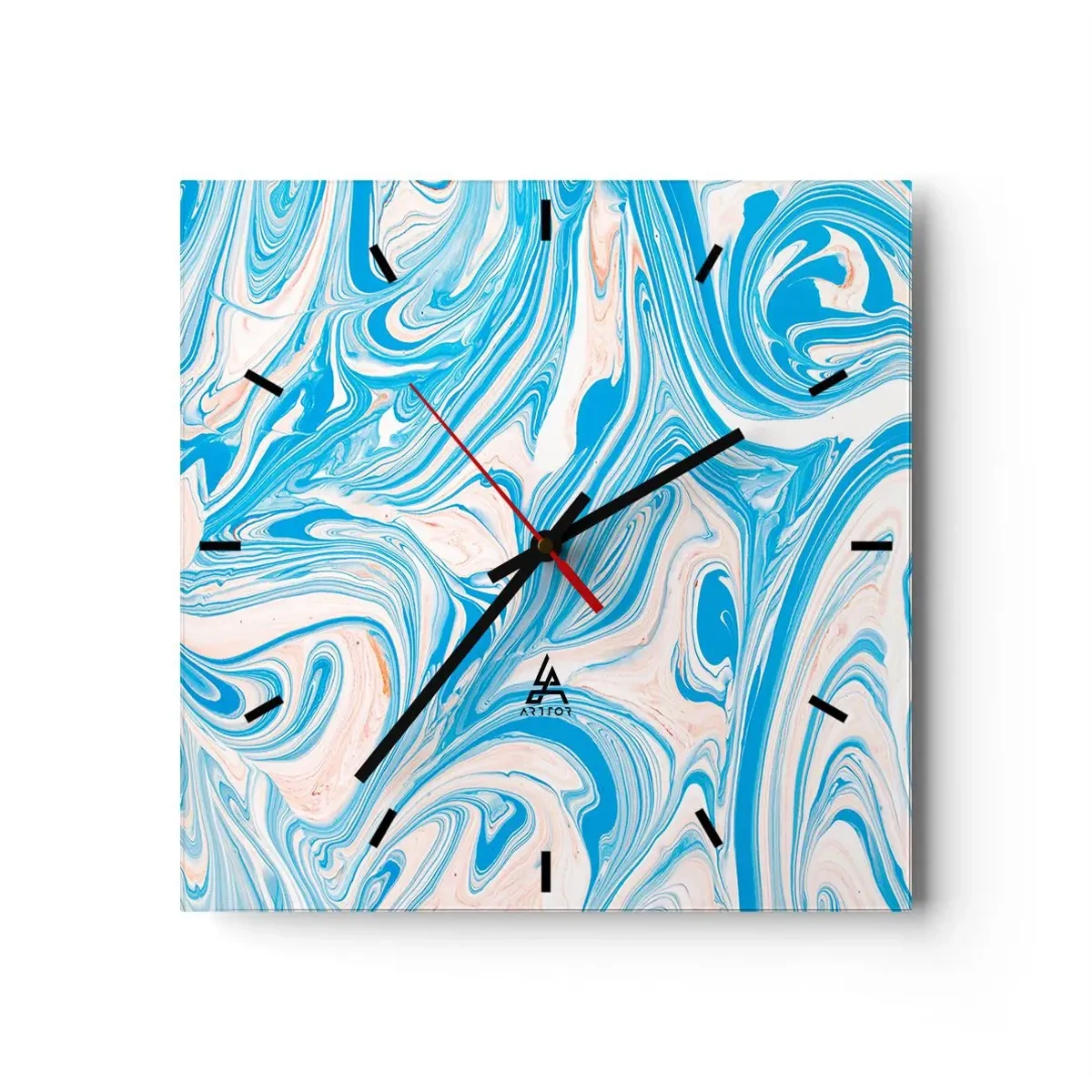 Nástěnné hodiny - Cákance v tyrkysu - 30x30 cm