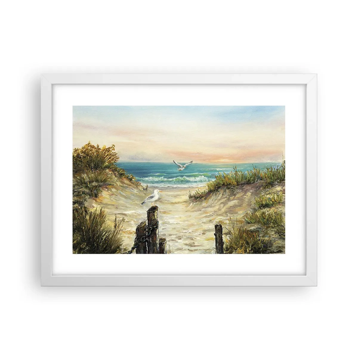 Plakát v bílém rámu - Bezvětří a samota - 40x30 cm