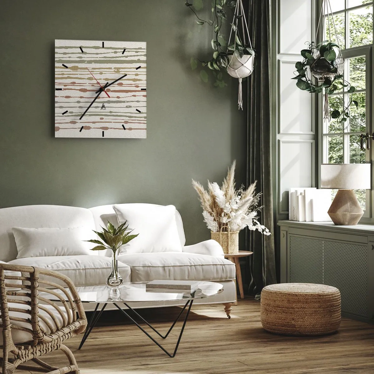 Nástěnné hodiny - Hudební záznam barev - 30x30 cm