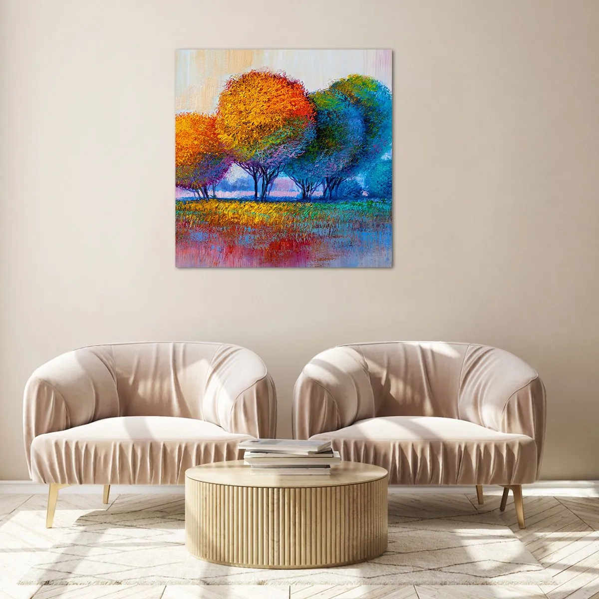 Obraz na skle - Trs zářivých barev - 70x70 cm