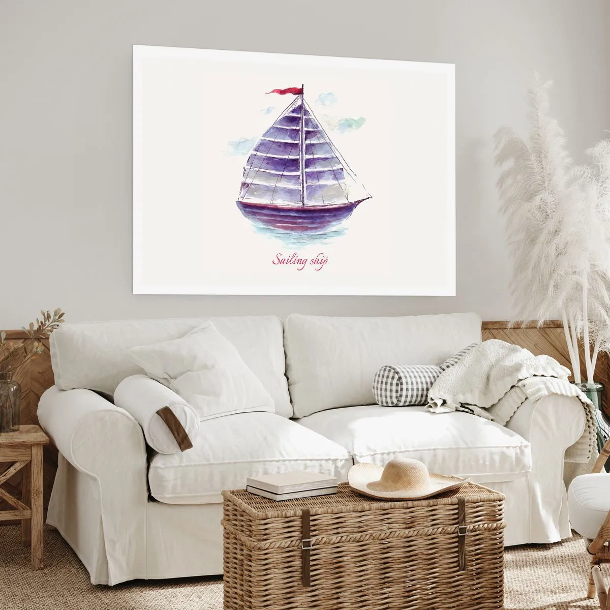 Plakát - Napnuté plachty a klidná voda - 40x30 cm