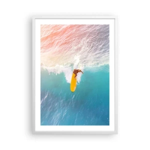 Plakát v bílém rámu - Oceanický jezdec - 50x70 cm
