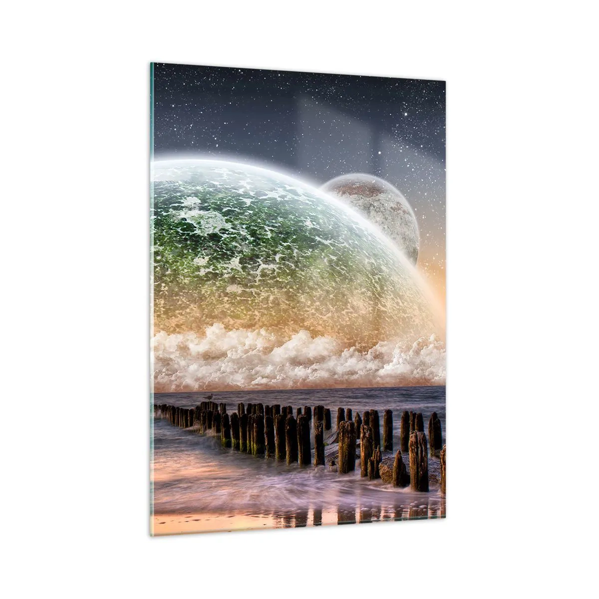 Obraz na skle - A svět se vynořil z vody - 50x70 cm