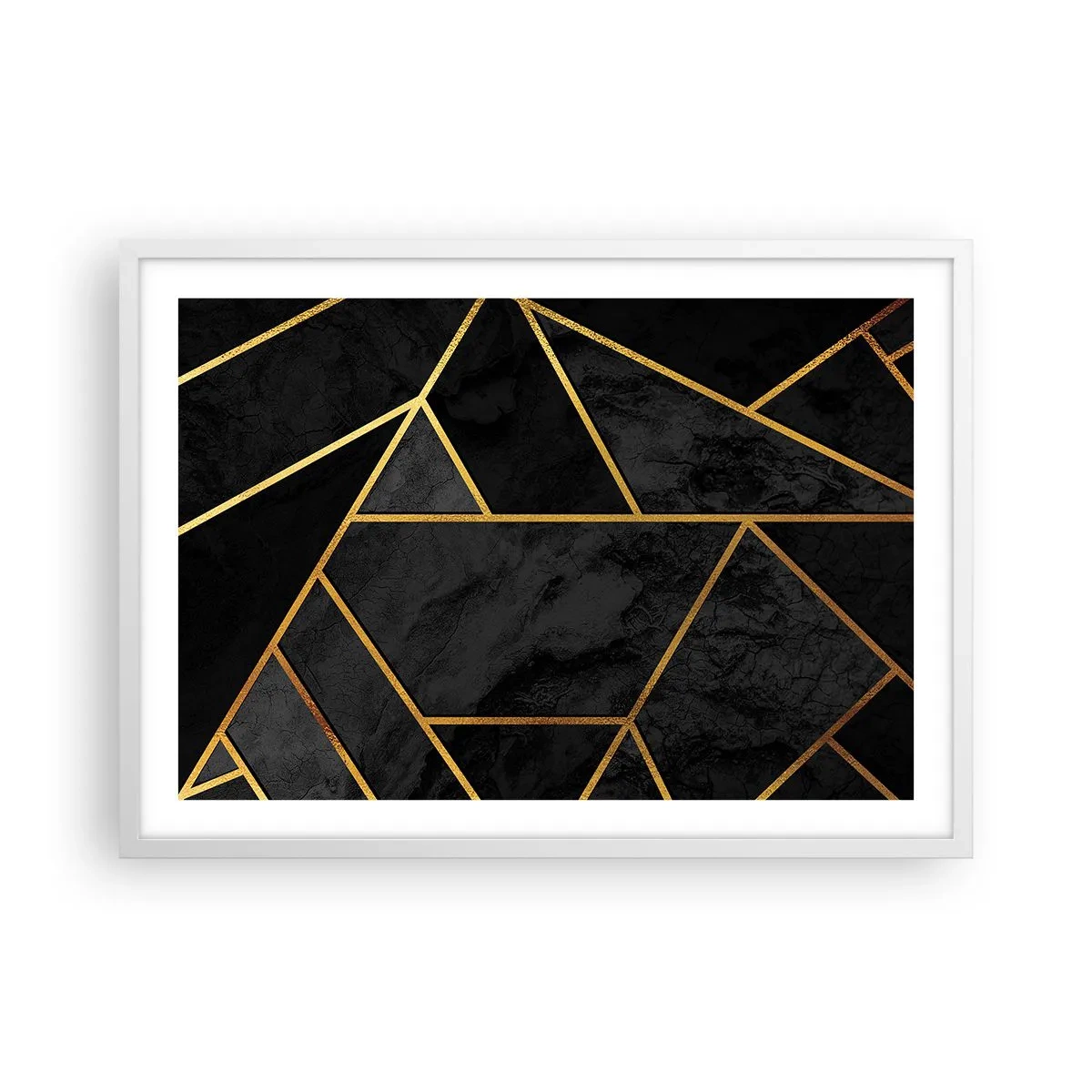 Plakát v bílém rámu - Temnota a světlo - 70x50 cm