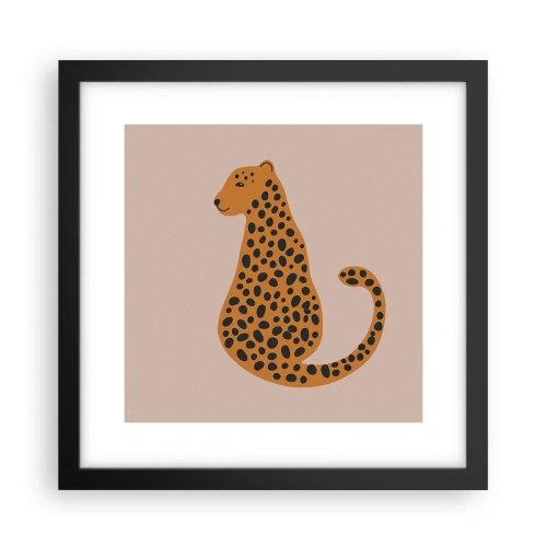 Plakát v černém rámu - Leopardní vzor je v módě - 30x30 cm