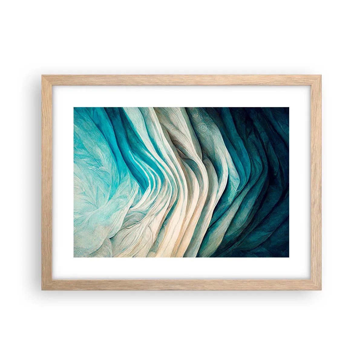 Plakát v rámu světlý dub - Modrá neukojitelnost - 40x30 cm