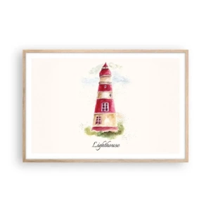 Plakát v rámu světlý dub - Tady je vždy počasí - 91x61 cm