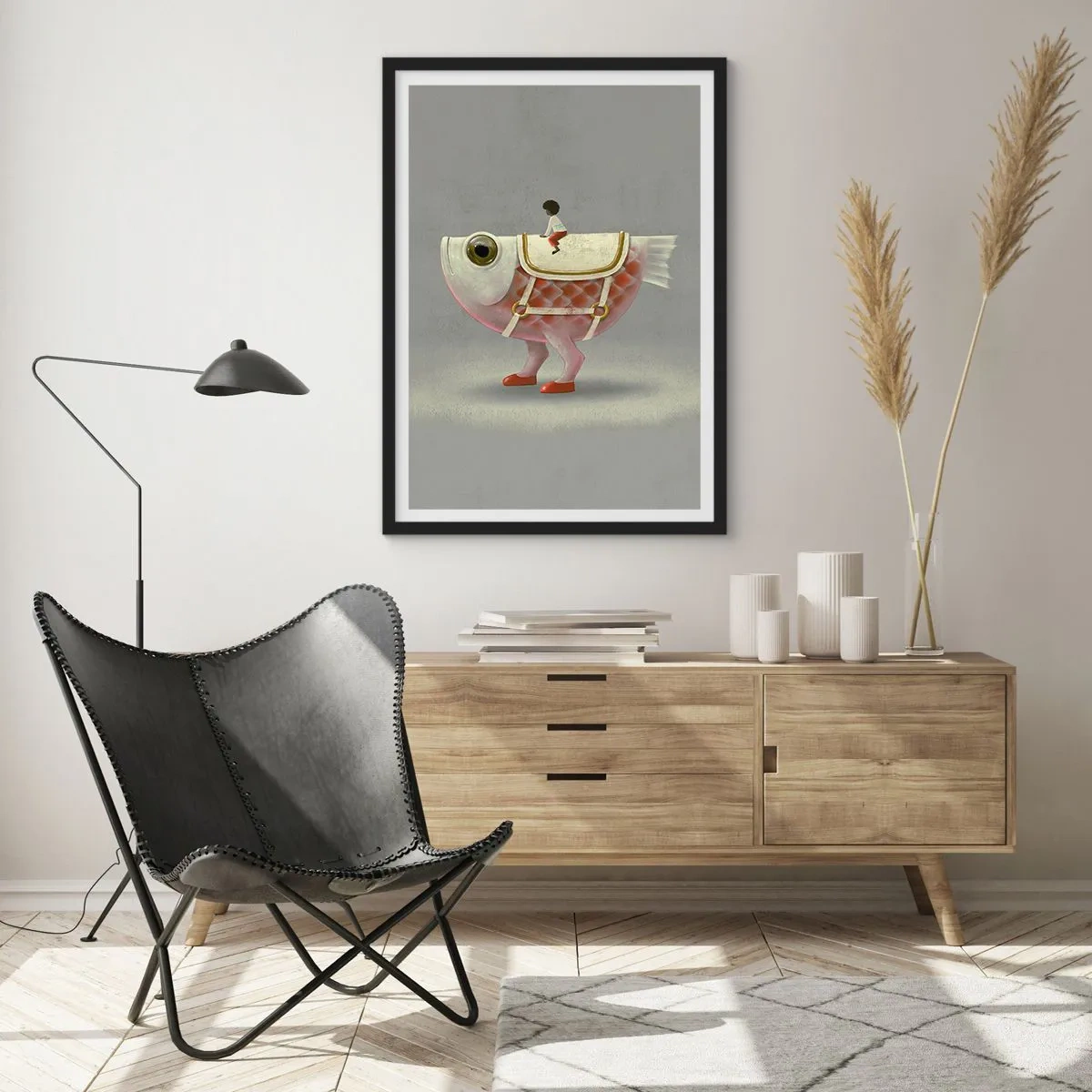 Plakát v černém rámu - Rybí jezdec - 61x91 cm