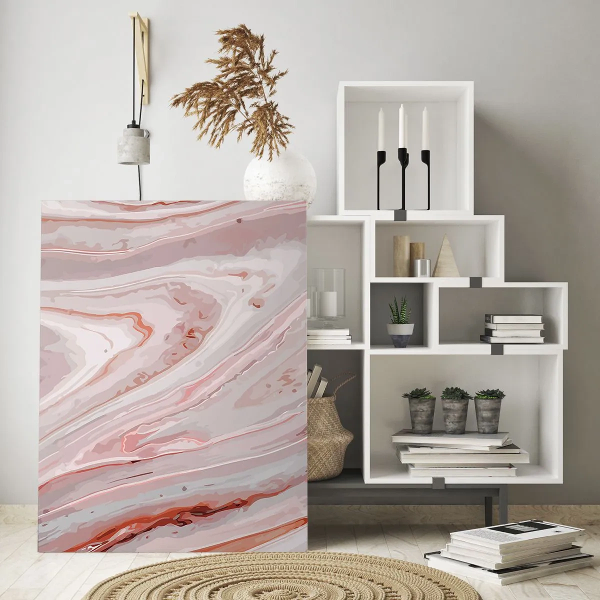 Obraz na skle - Tekutá růžová - 50x70 cm