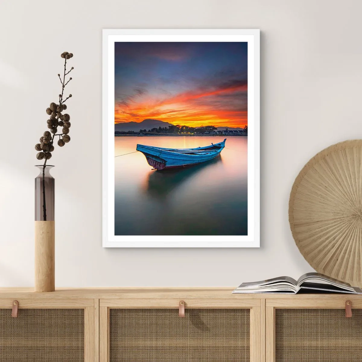 Plakát v bílém rámu - Blíží se dobrá noc - 40x50 cm