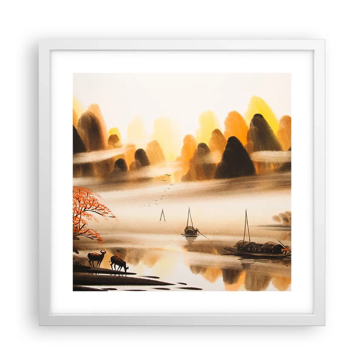 Plakát v bílém rámu - Dál než na Dálném východu - 40x40 cm