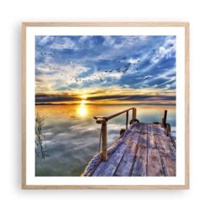 Plakát v rámu světlý dub - Vítr jde odpočívat - 60x60 cm