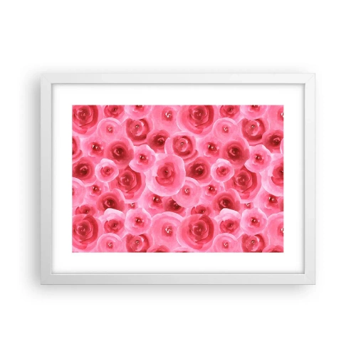 Plakát v bílém rámu - Růže dole i nahoře - 40x30 cm