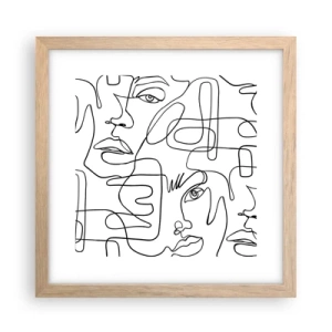 Plakát v rámu světlý dub - Ve spletených emocích - 30x30 cm