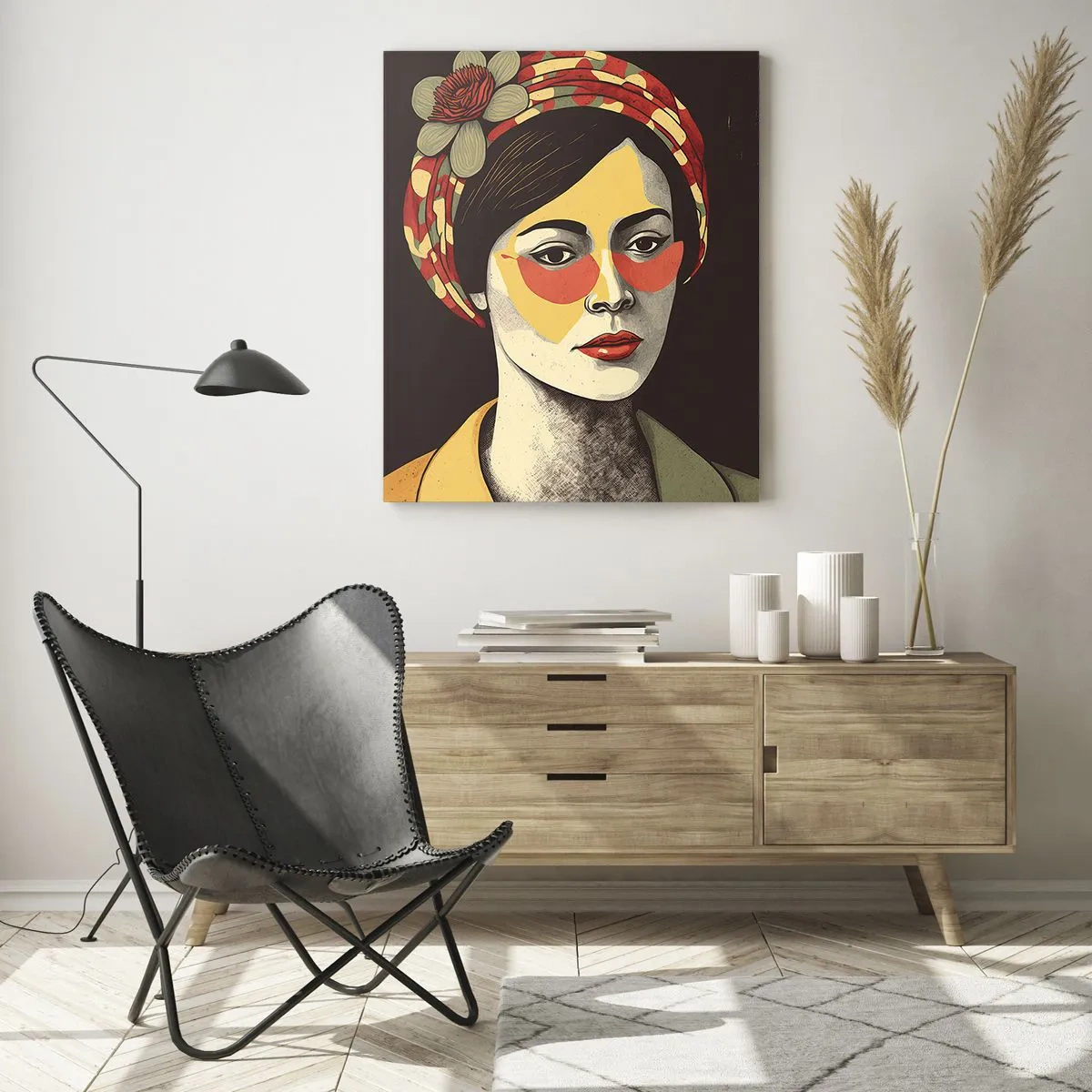 Obraz na skle - Korálová dáma - 80x120 cm