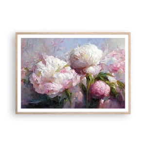 Plakát v rámu světlý dub - Kytice překypující životem - 100x70 cm
