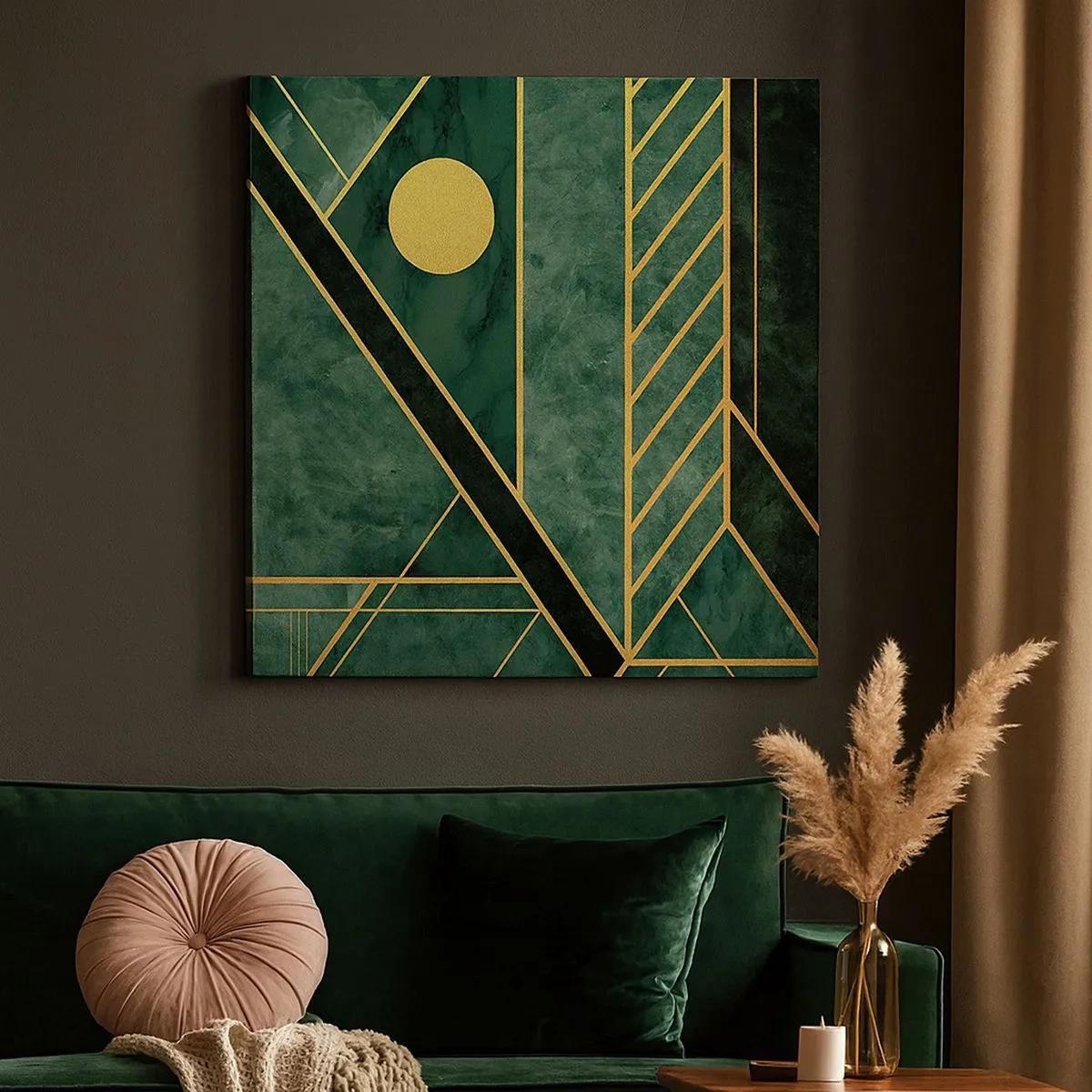 Obraz na plátně - Dynamika zlata a lazuritu - 30x30 cm