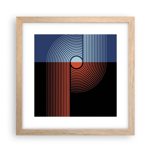Plakát v rámu světlý dub - V geometrickém objetí - 30x30 cm