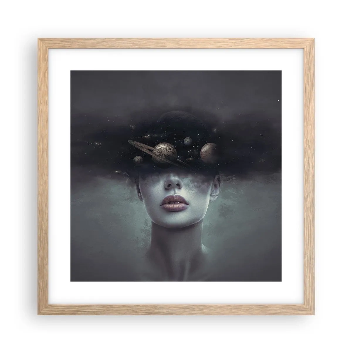 Plakát v rámu světlý dub - A planety… - 40x40 cm