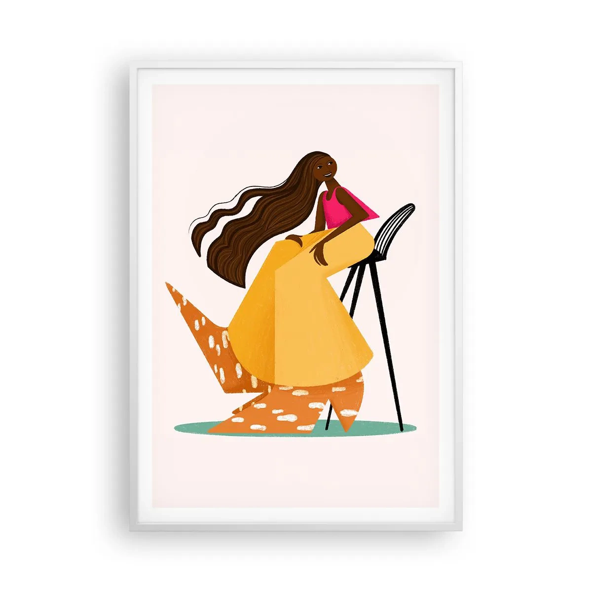 Plakát v bílém rámu - Móda je také zábava - 70x100 cm