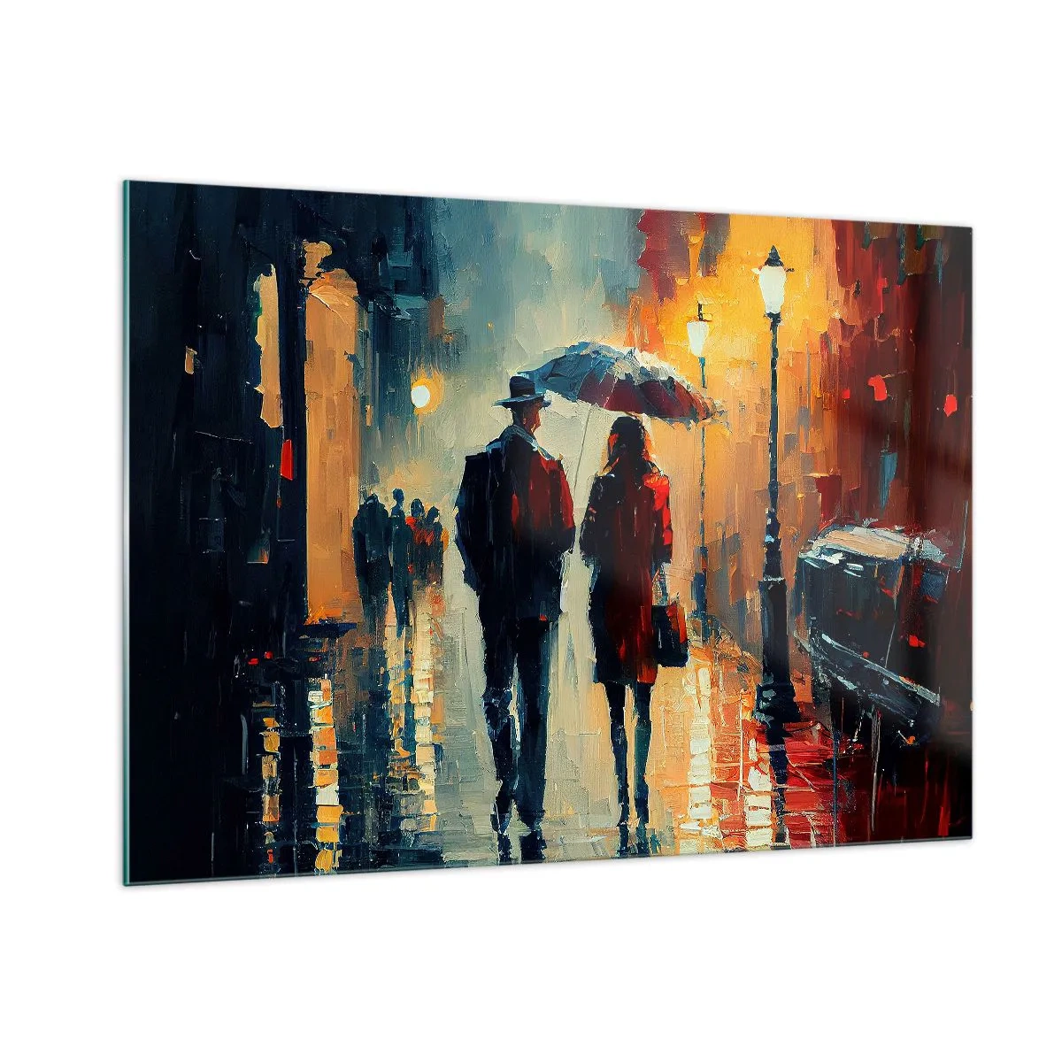 Obraz na skle - Městská love story - 100x70 cm