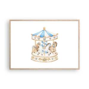 Plakát v rámu světlý dub - Sladké dětství - 100x70 cm