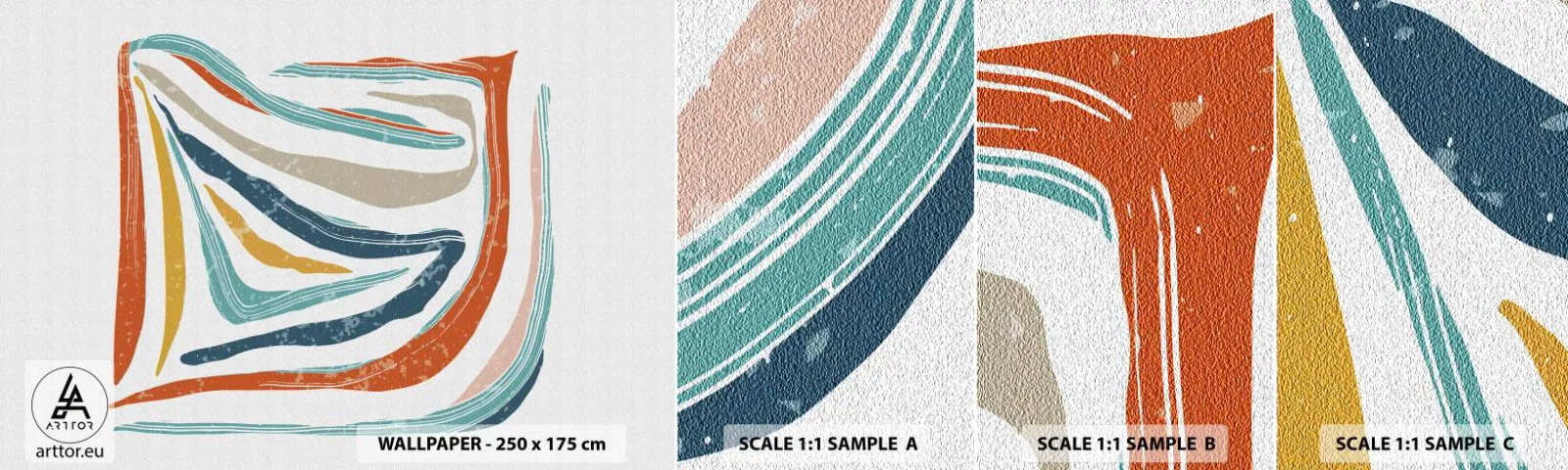 Vzor Fototapety Samolepicí Deluxe Sticker - Přátelsky usměvavá abstrakce - Boho, Kus, Moderní - 100x30 cm