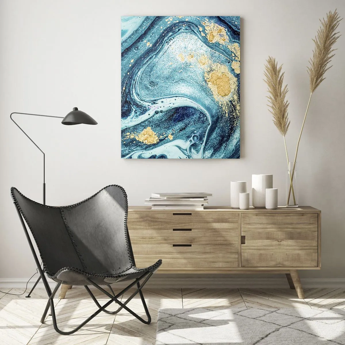 Obraz na skle - Modrý vír - 70x100 cm