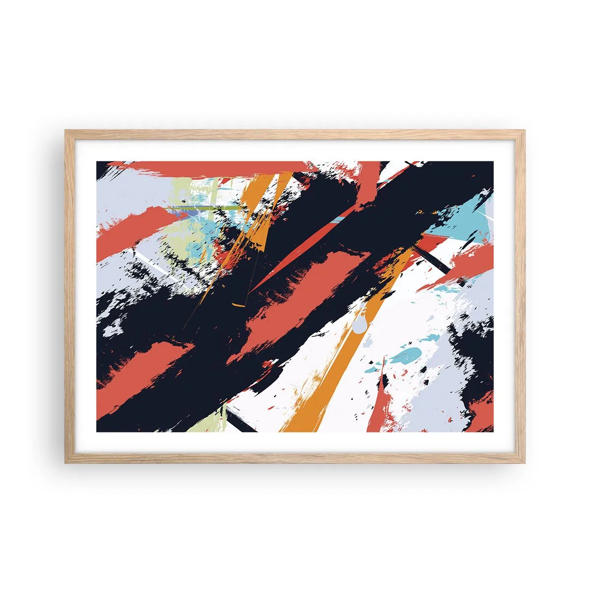 Plakát v rámu světlý dub - Dynamická kompozice - 70x50 cm