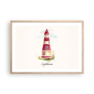 Plakát v rámu světlý dub - Tady je vždy počasí - 70x50 cm