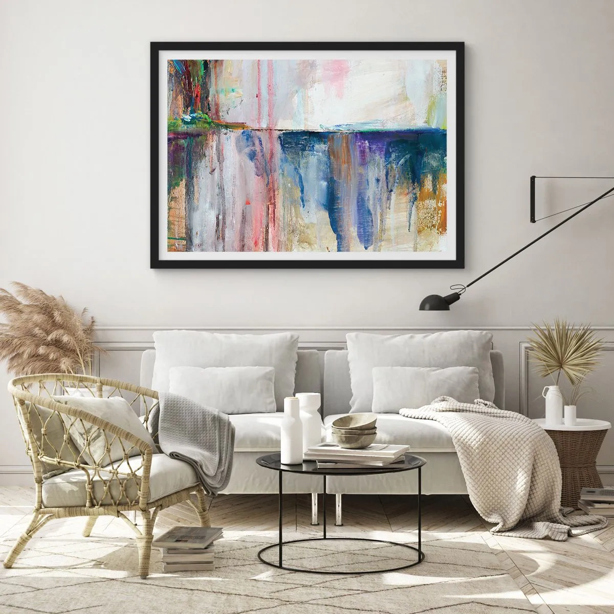 Plakát v černém rámu - Barevné dojmy a asociace - 100x70 cm