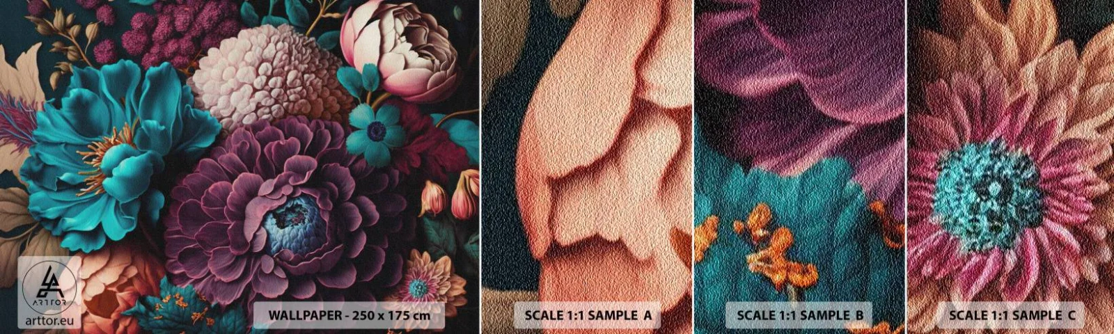 Vzor Fototapety Samolepicí Deluxe Sticker - Úroda přírody - Květiny, Botanika, Vinobraní - 100x30 cm