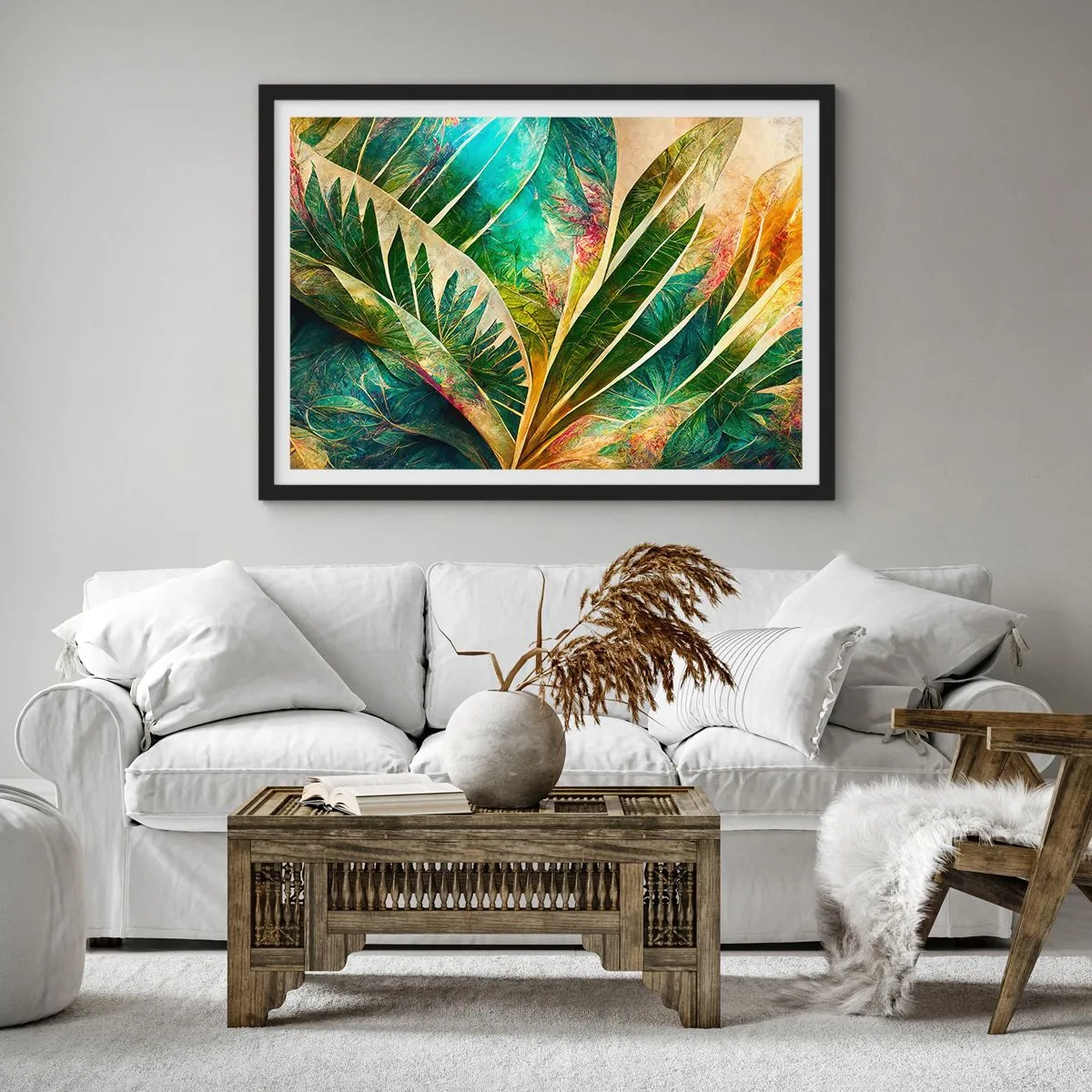 Plakát v černém rámu - Barvy tropů - 70x50 cm