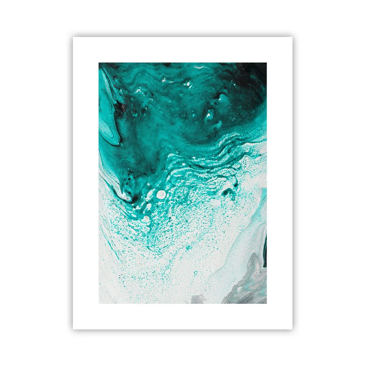 Plakát - Propadnout v bílé a tyrkysové - 30x40 cm