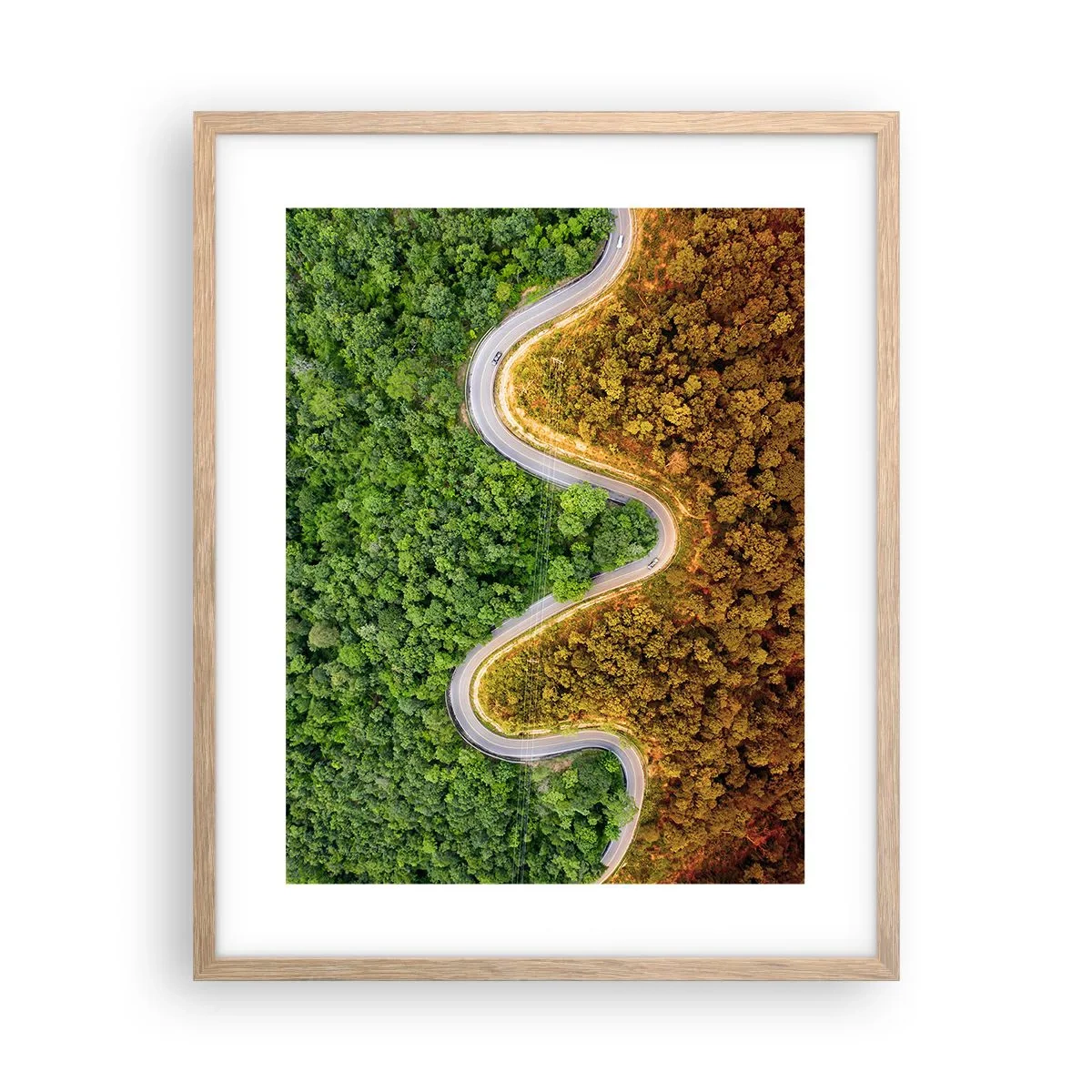 Plakát v rámu světlý dub - Hranice a průlomy - 40x50 cm