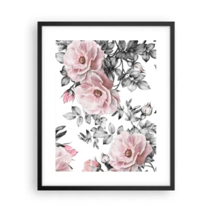 Plakát v černém rámu - Ztratit se v květinách růží - 40x50 cm