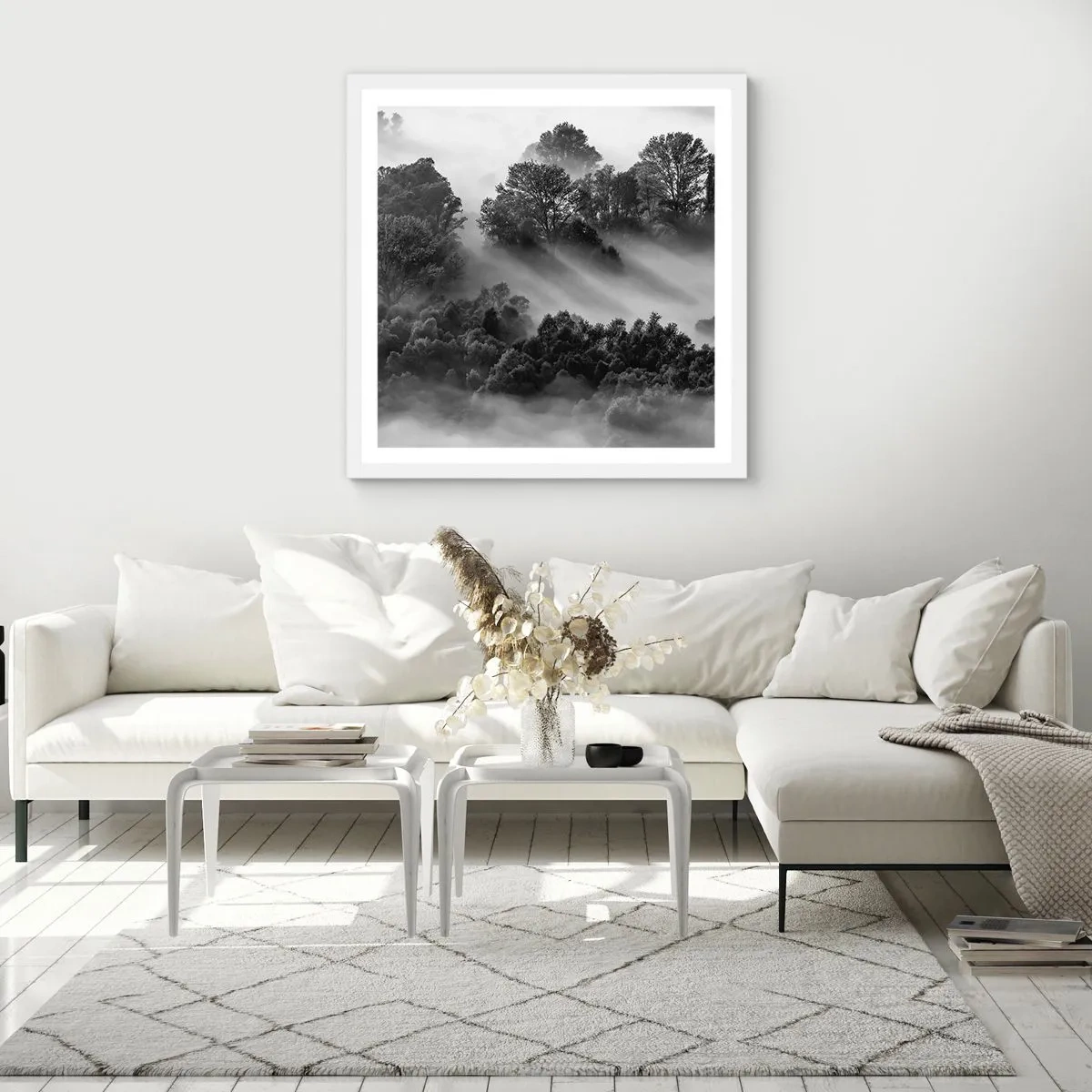 Plakát v bílém rámu - Probouzení ze spánku - 50x50 cm